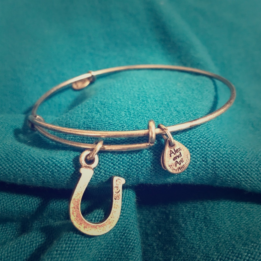 Alex & Ani lucky bedazzled horseshoe bangle